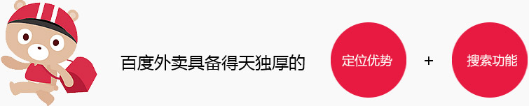 百度外賣具備得天獨厚的 定位優勢+搜索功能